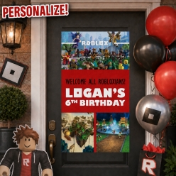Roblox PERSONALIZED Giant Vinyl Keepsake Door Sign